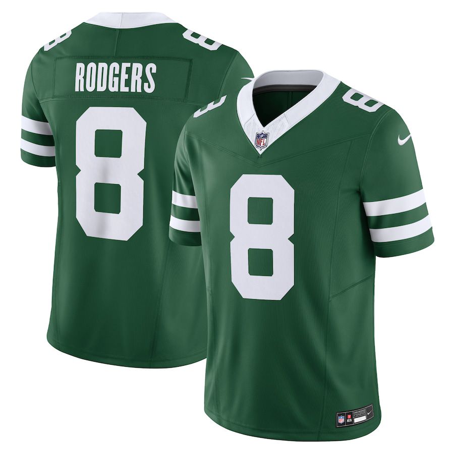 Men New York Jets #8 Aaron Rodgers Nike Legacy Green Vapor F.U.S.E. Limited NFL Jersey